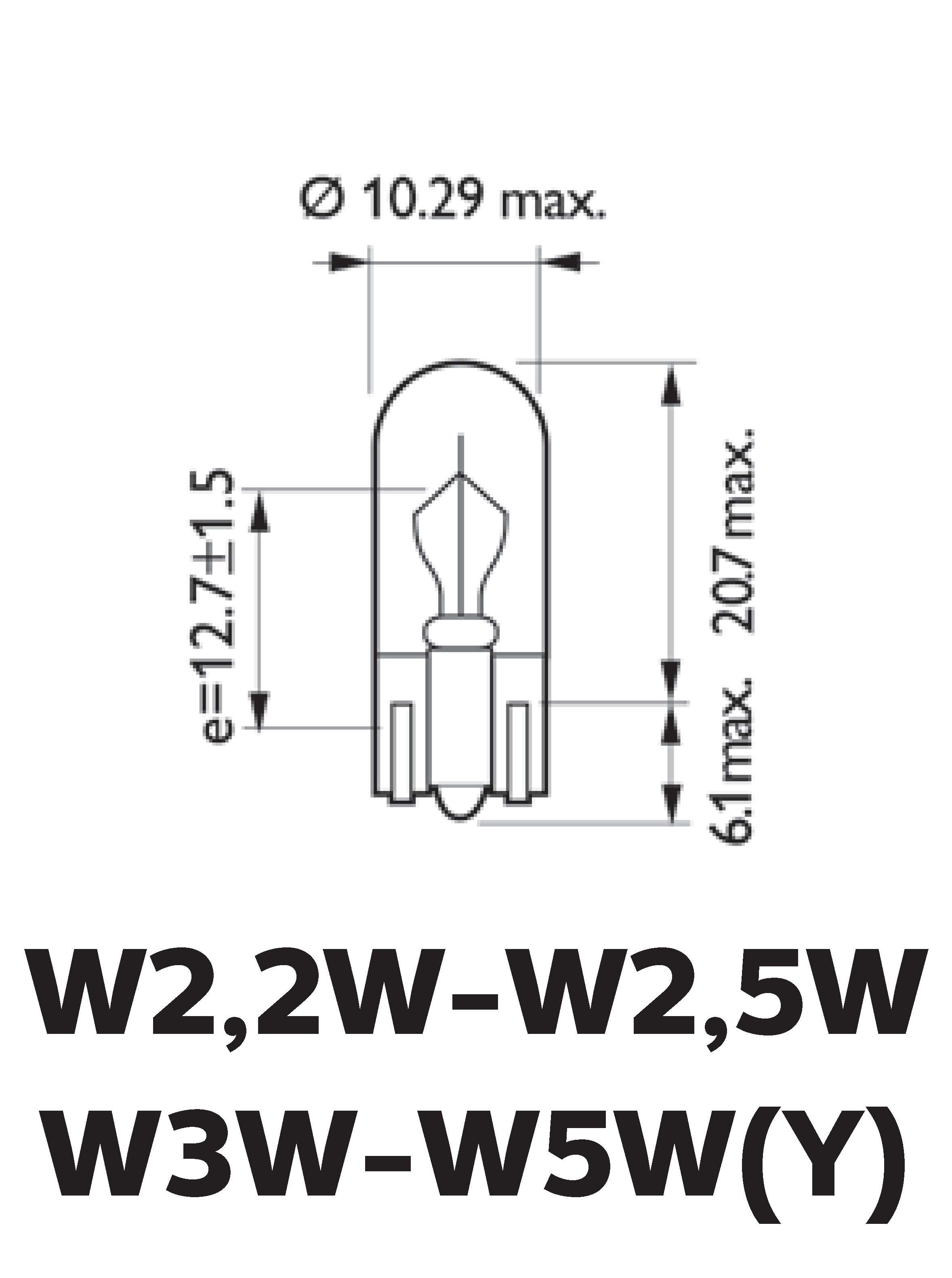 W5W Standard 12V 5W