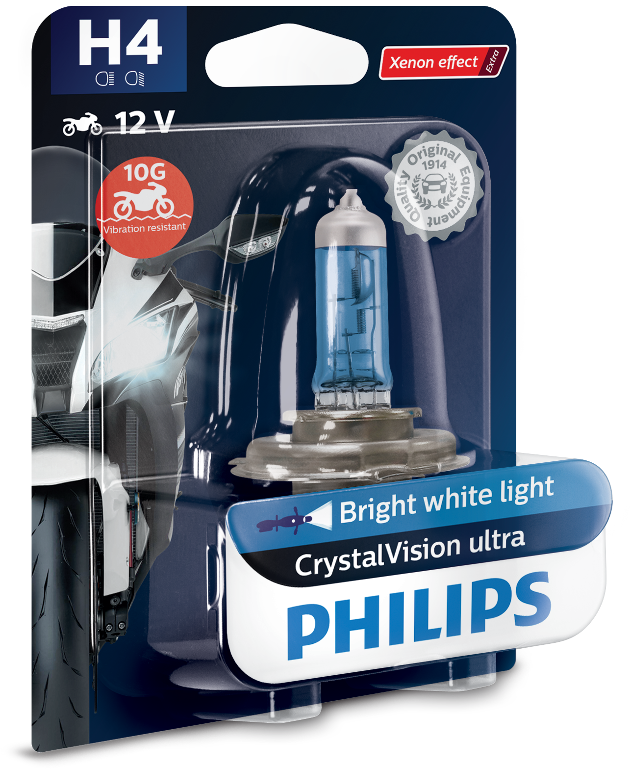 Philips H4 CrystalVision ultra moto 12342CVUBW