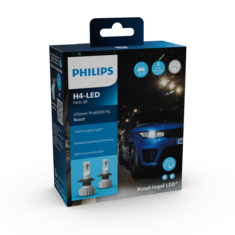 FÜR PORSCHE 911 | 964 | 912 Philips Ultinon Pro6000 LED H4 BOOST GEN2 11342U60BX2 +300%*