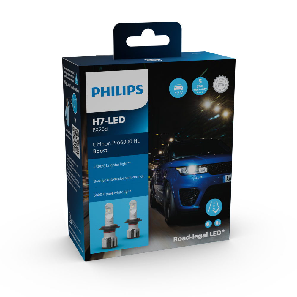 FÜR PORSCHE 986 / 996 / 987 / 996 / 997 Philips Ultinon Pro6000 H7-LED BOOST GEN.2 11972U60BX2 +300%