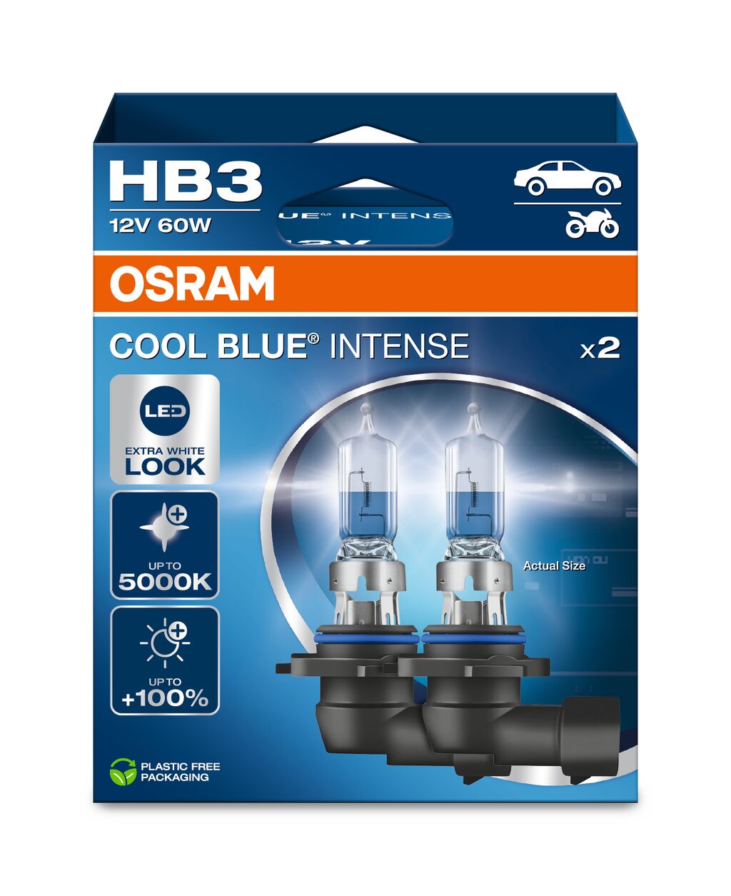 HB3 12V 60W P20d Cool Blue INTENSE NextGen. 5000K +100% Duo