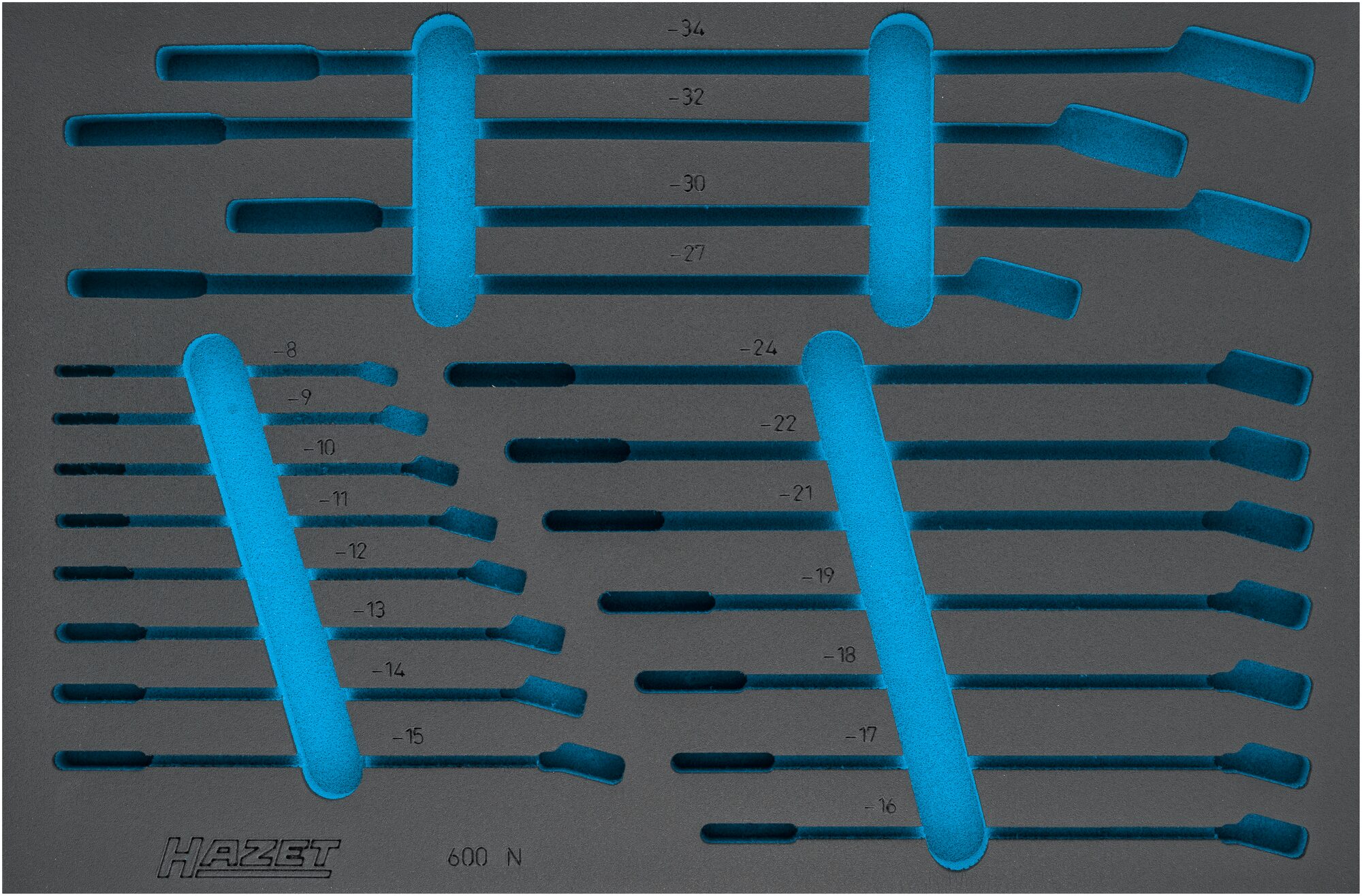 HAZET 2-Komponenten Weichschaumeinlage 163-210L ∙ L x B: 519 x 342 mm