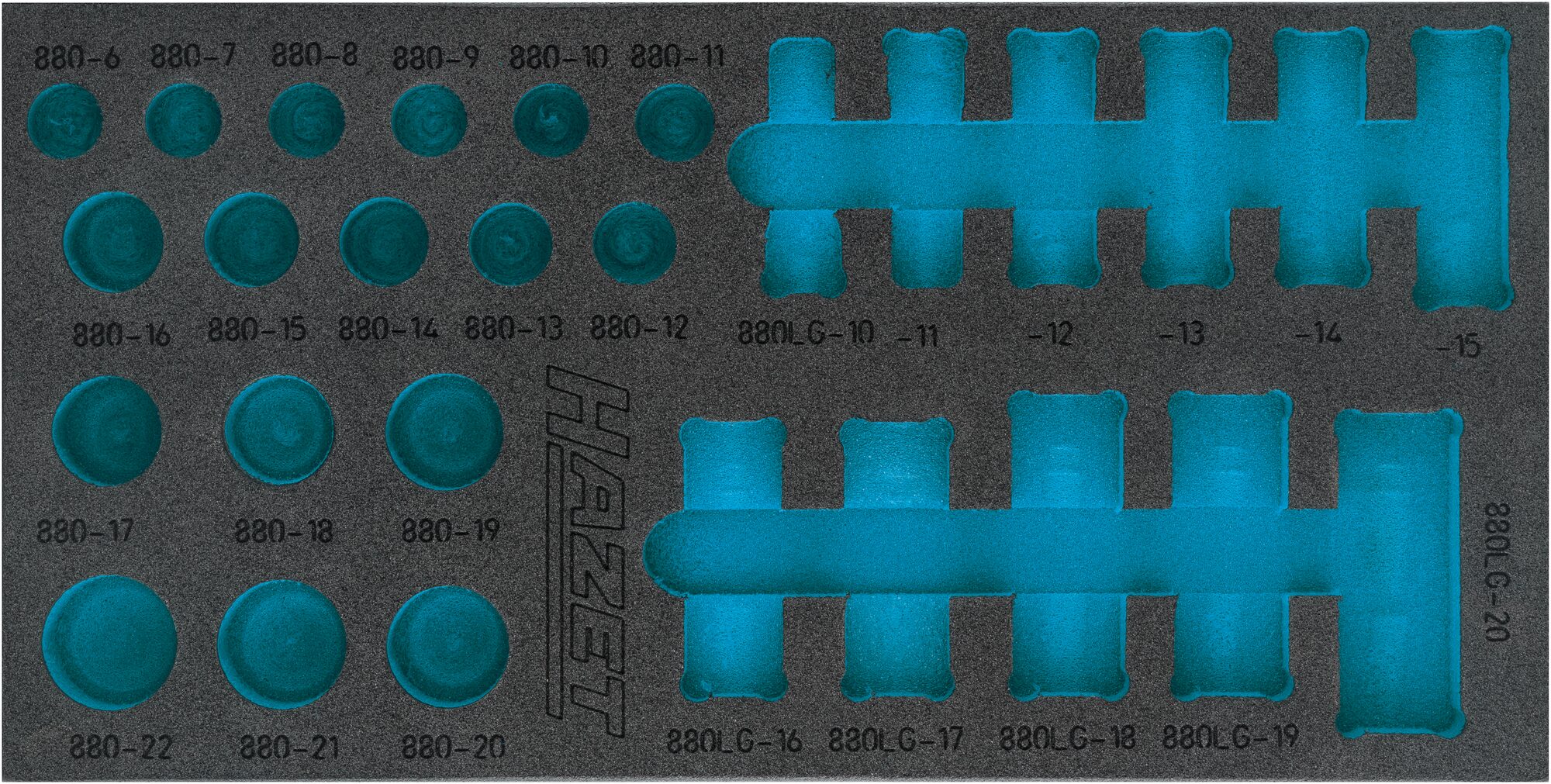 HAZET 2-Komponenten Weichschaumeinlage 163-489L ∙ L x B: 342 x 172 mm