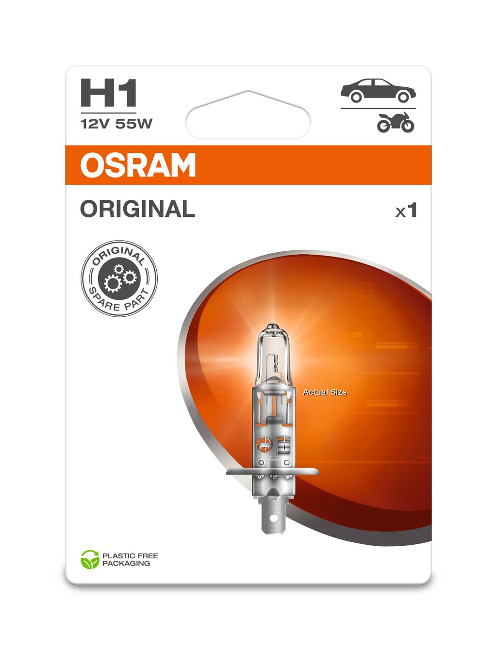 H1 12V 55W P14,5s Original Spare Part Blister 1st. OSRAM