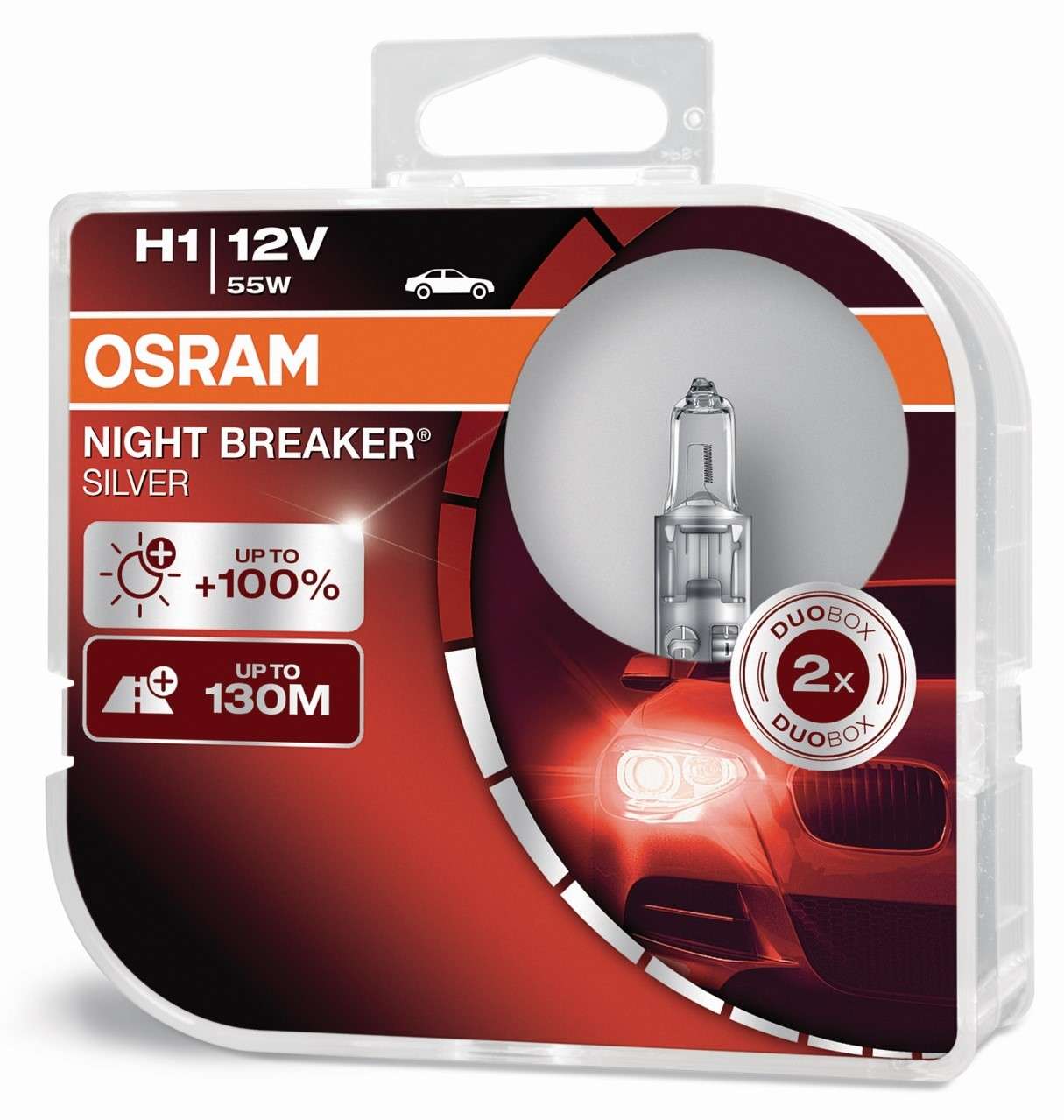 H1 12V 55W P14.5S NIGHT BREAKER® SILVER +100% 2 St. OSRAM