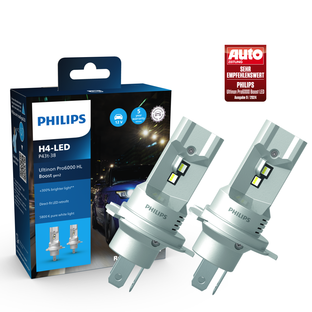 B-Ware Philips Ultinon Pro6000 LED H4 BOOST FIT  +300%*