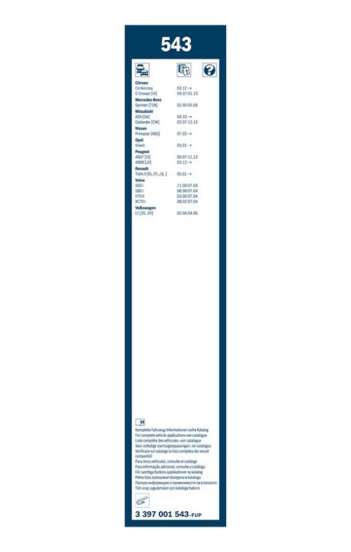 BOSCH 3 397 001 543 Wischblatt