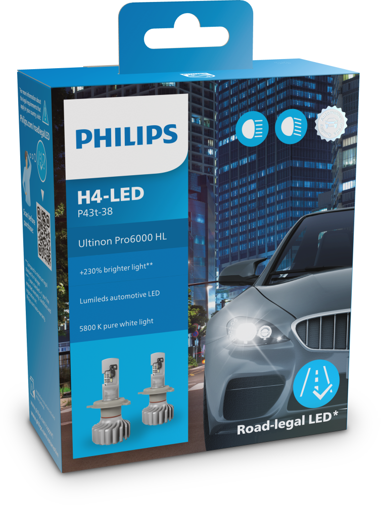 Philips Ultinon Pro6000 LED H4 11342 U6000 X2 für Porsche 911 | 911 G & 911 | 964