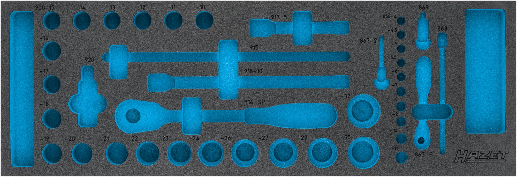 HAZET 2-Komponenten Weichschaumeinlage 163-110L ∙ L x B: 635 x 218 mm