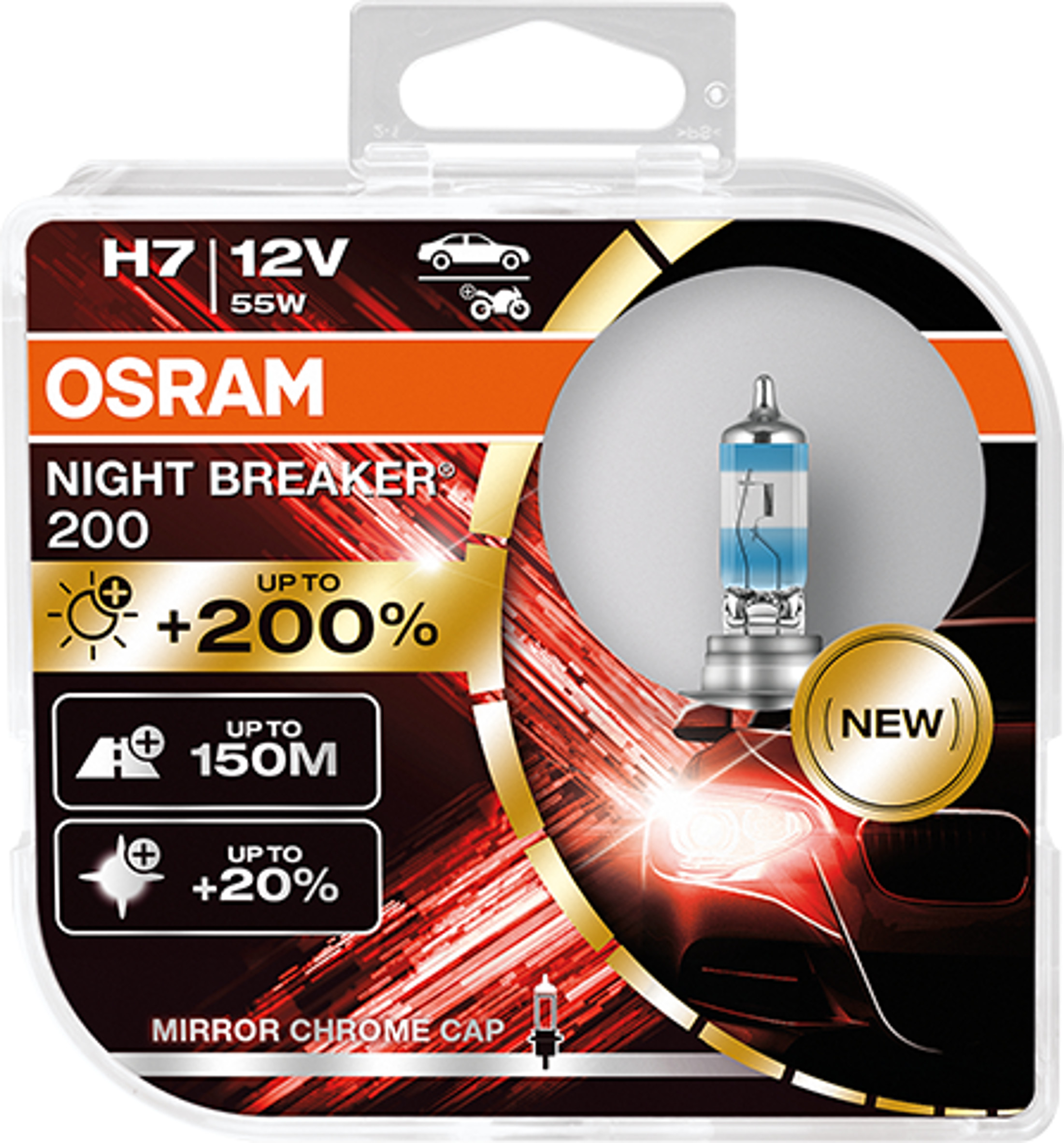 H7 12V NIGHT BREAKER 200 bis zu 200% mehr Licht 2St OSRAM