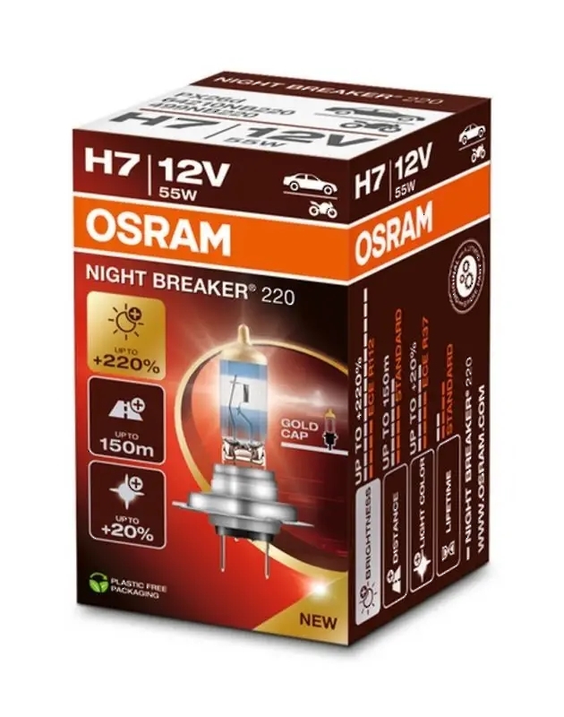 H7 12V 55W PX26d NIGHT BREAKER® 220 +220% 1 St. OSRAM